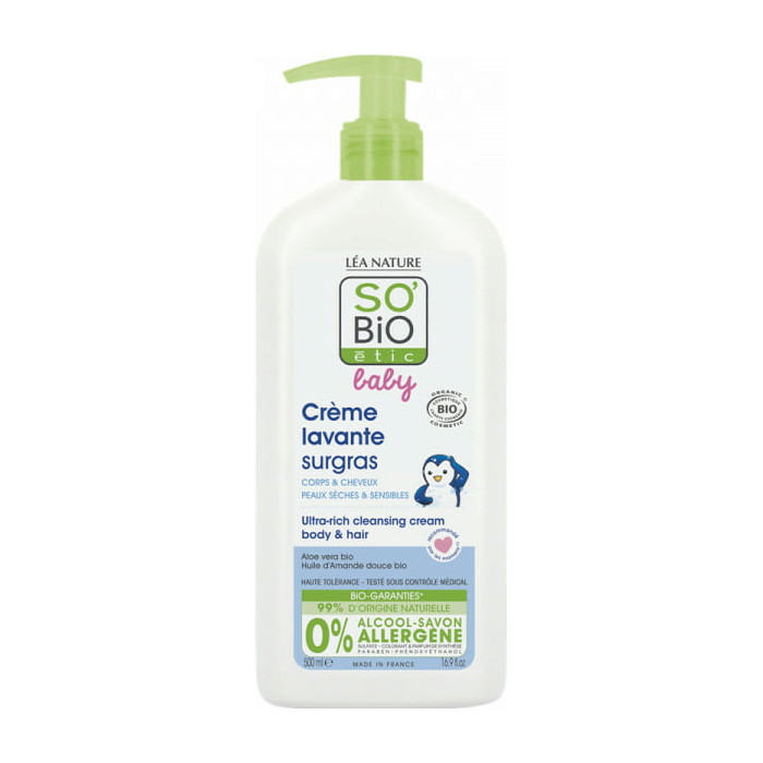  SO’BiO étic BABY Crème Lavante Surgras 500ML