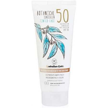 AUSTRALIAN GOLD LOTION SOLAIRE VISAGE TEINTE BOTANIQUE SPF 50 MOYENNE A BRUNE 89 ML