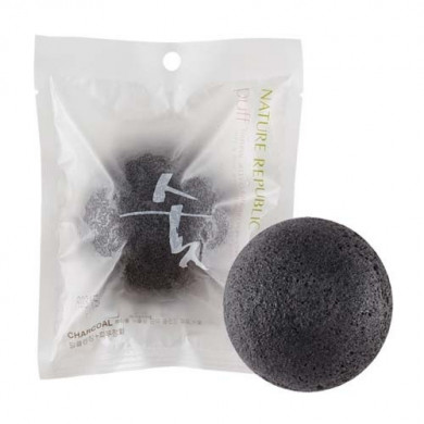 NATURE Beauty Tool Natural Jelly Cleansing Puff-Charcoal