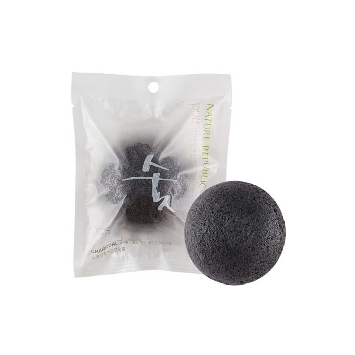 NATURE Beauty Tool Natural Jelly Cleansing Puff-Charcoal